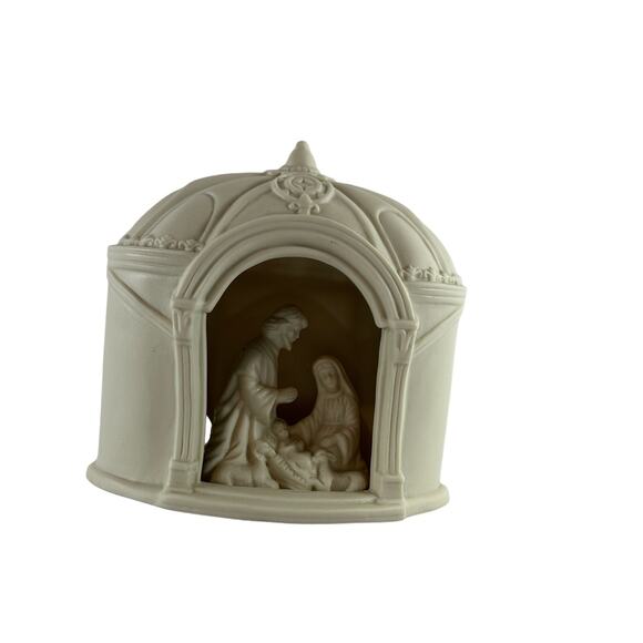 Nativity Scene Figurine Dome Shaped Christmas Decoration Religious Decor no ligh - Picture 2 of 10